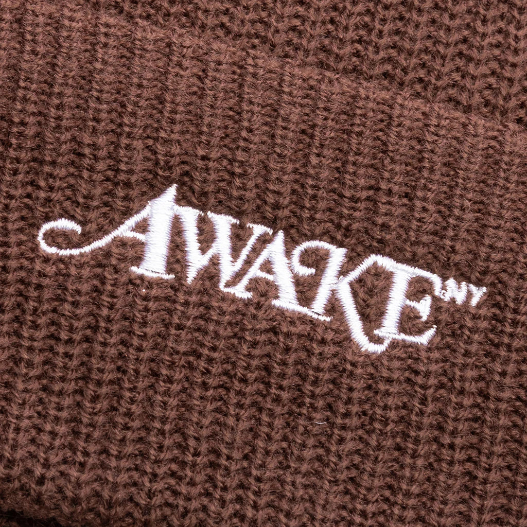 Loose Gauge Knit Beanie Brown