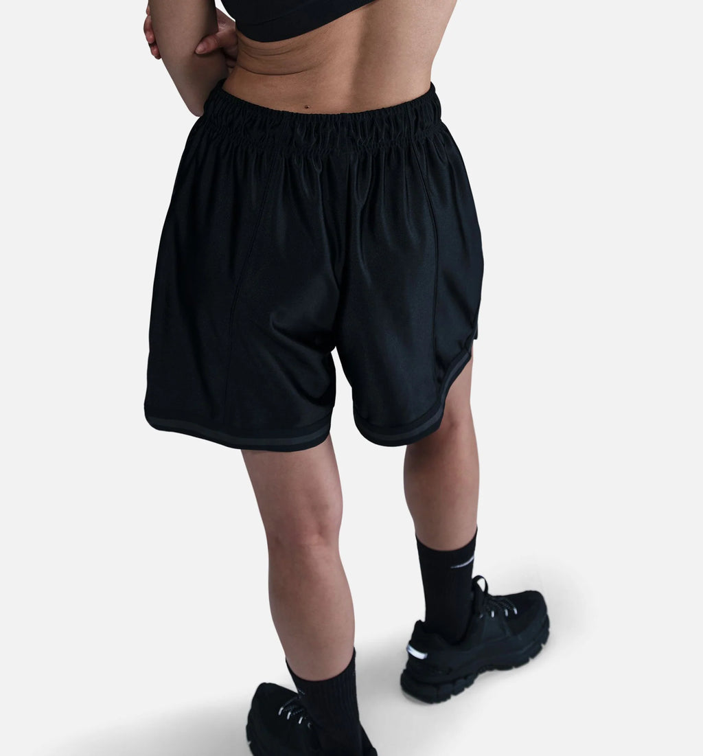 Loose 6 Mid Rise Graphic Satin Womens Short Black Anthracite Anthracite
