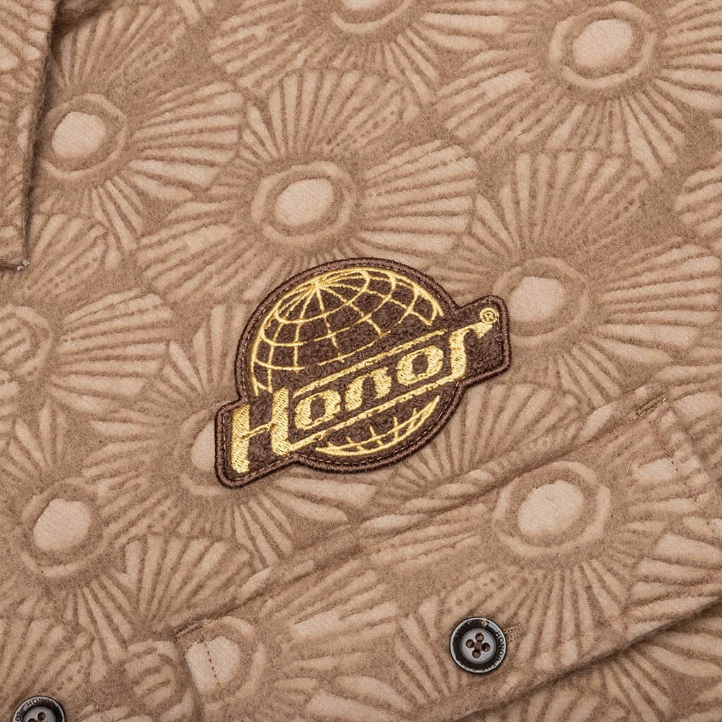 Floral Cover Shirt Tan