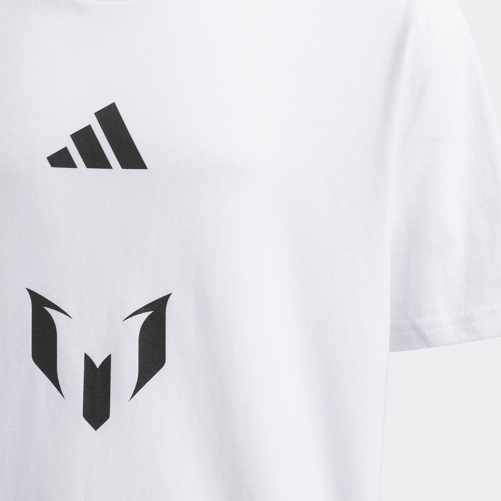 adidas Messi Youth Cotton Tee White Pink