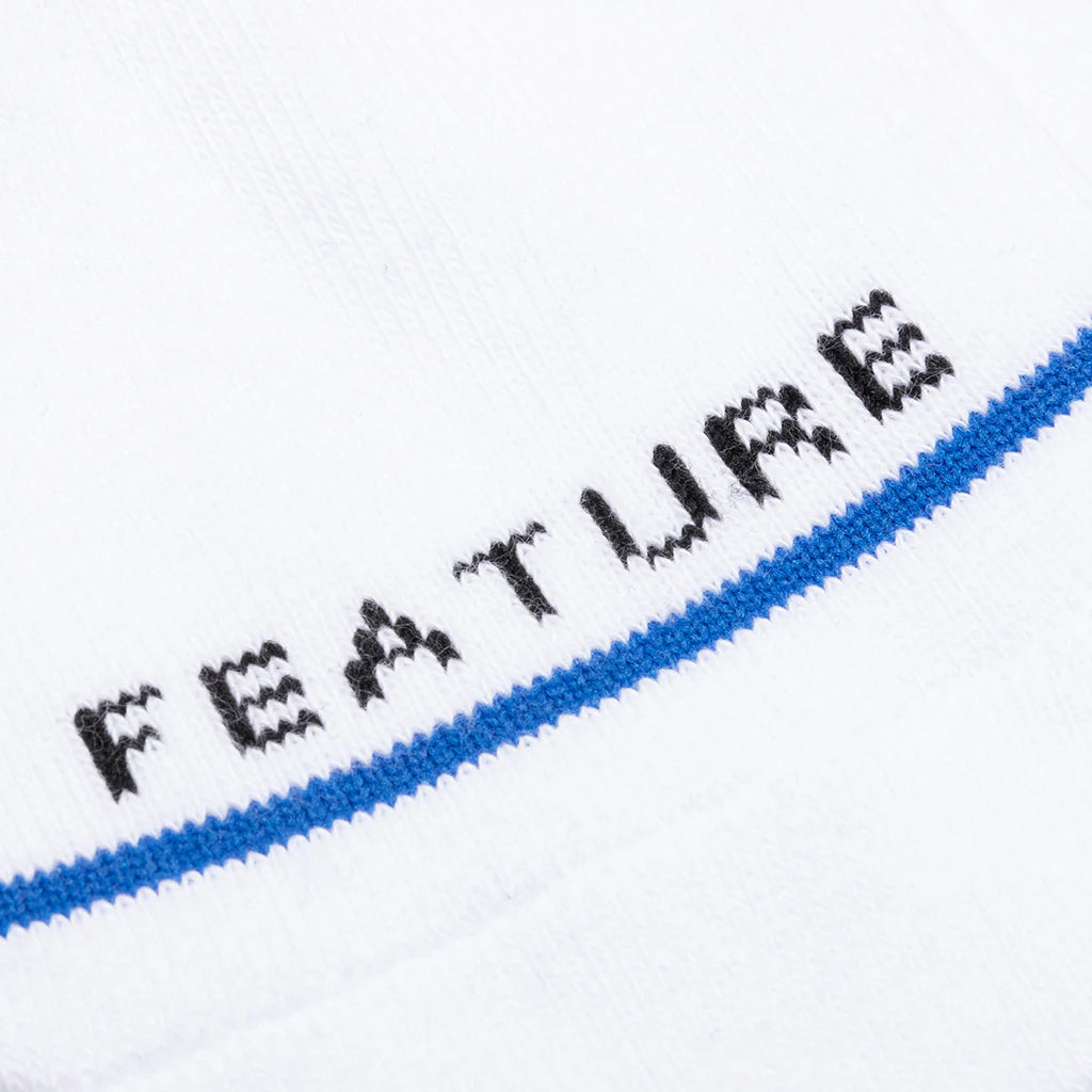 Tonal Script Crew Sock White 3 Pack