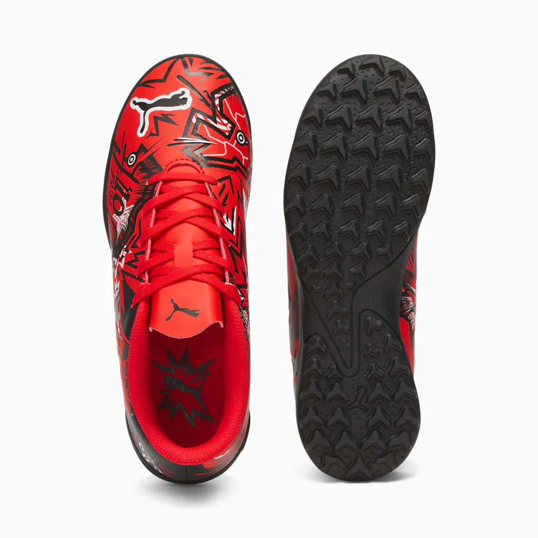 PUMA x Christian Pulsic ULTRA Play TT JR Turf Youth Soccer Cleats Red Black White