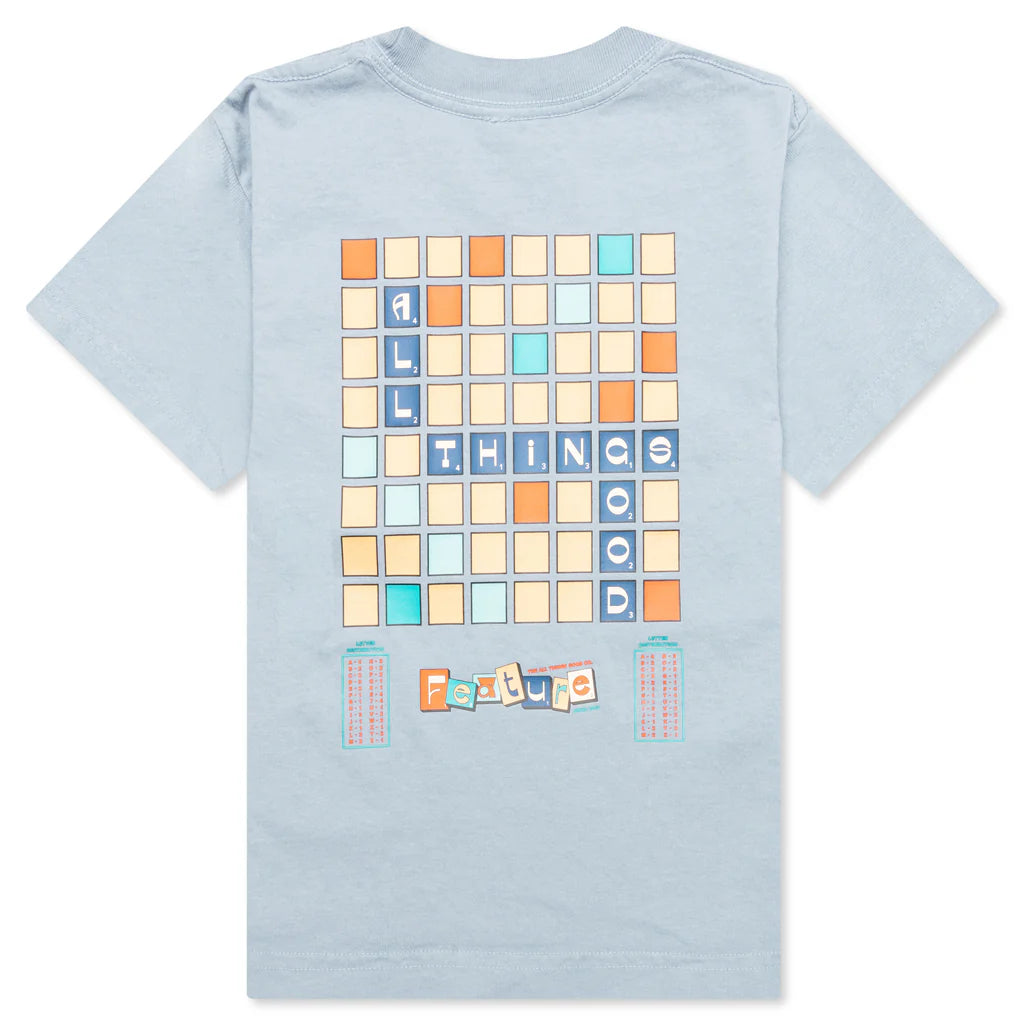 Kids Scrabble Tee Clear Blue
