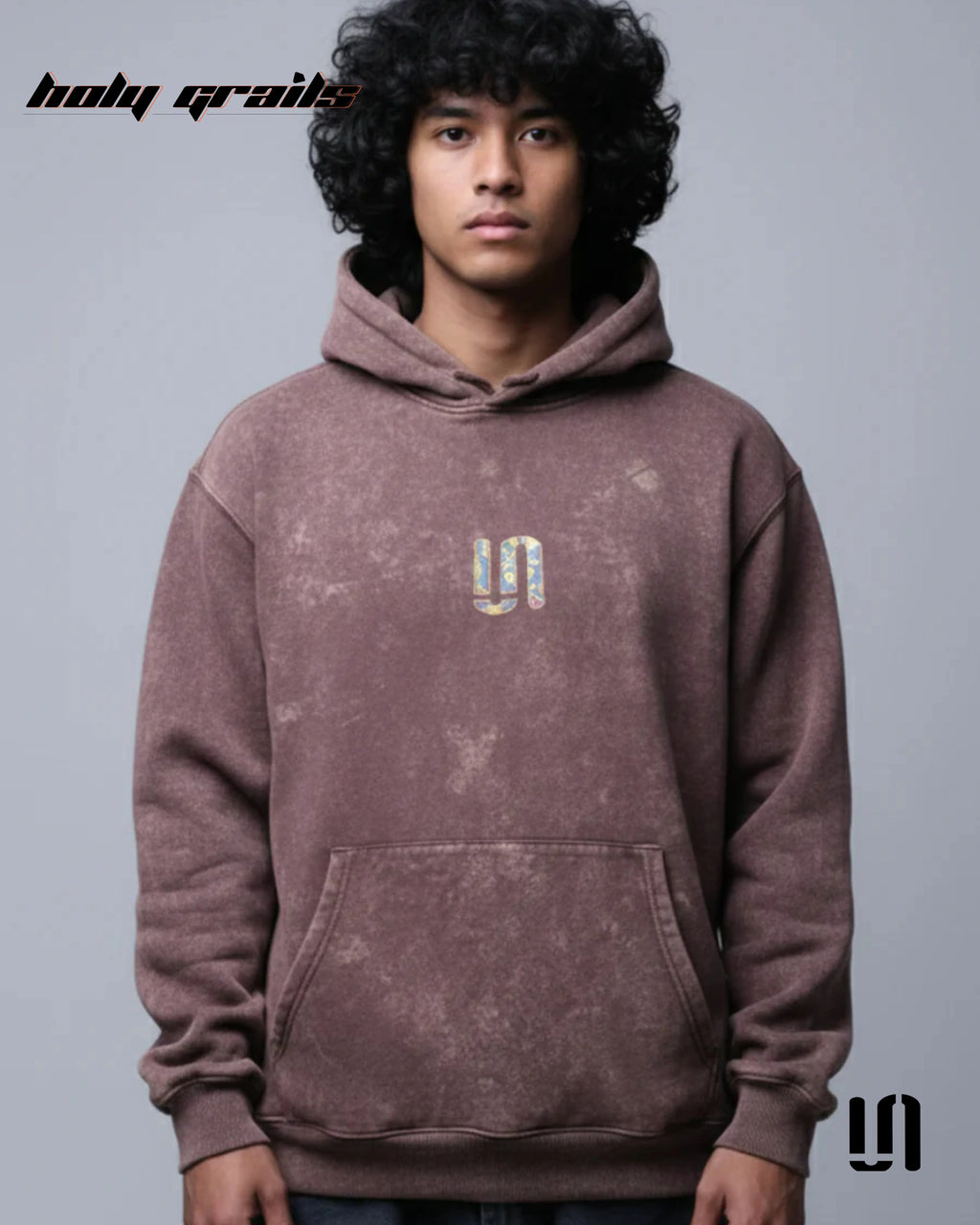 Brown Acid Wash Embro Hoodie HG x Sullitt