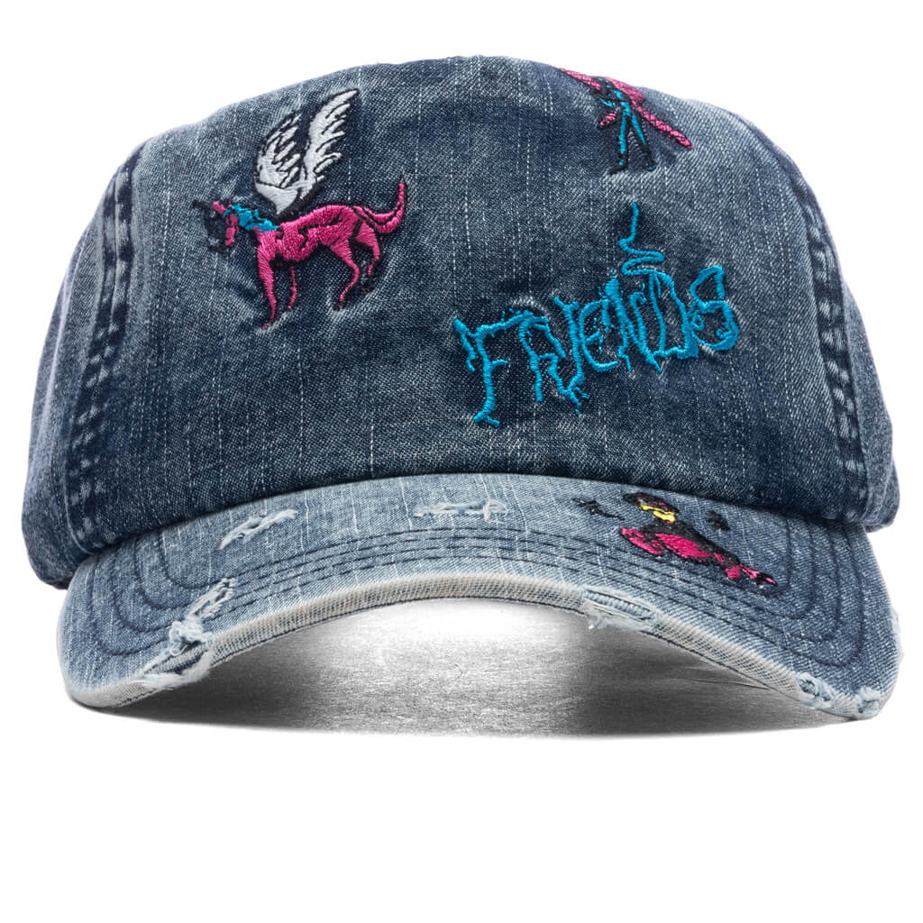 Friends Distressed Denim Cap Distressed Denim