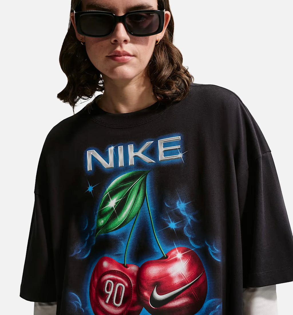 Sportswear Classic Oversized Womens Short Sleeve Shirt Black
