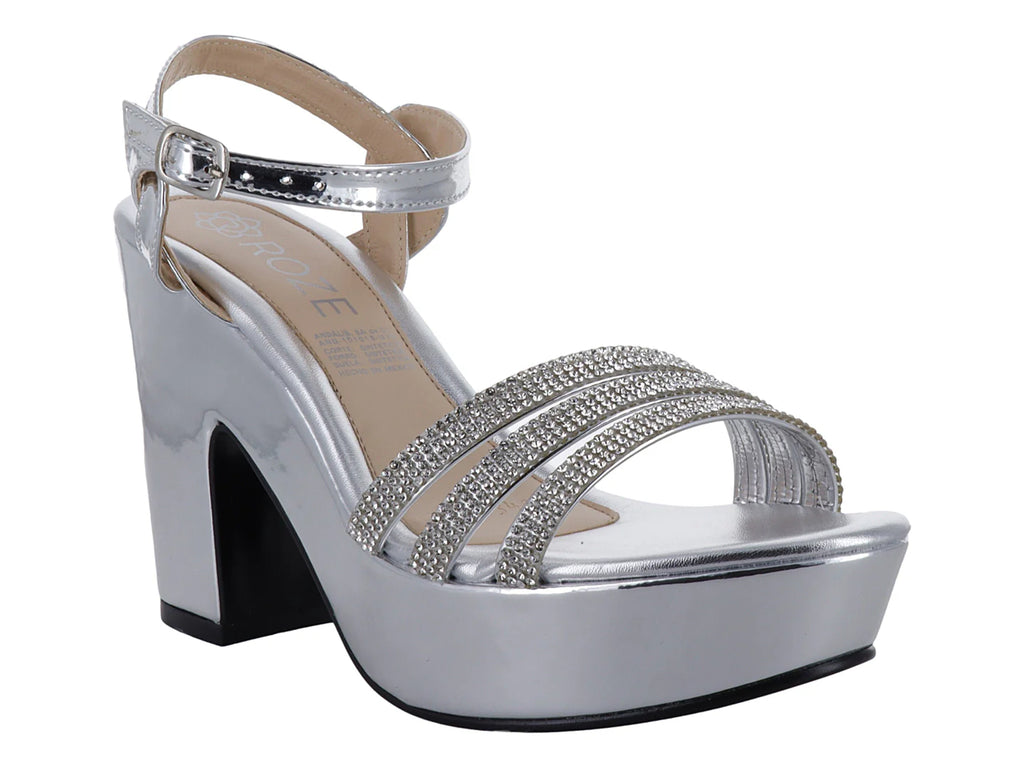 Zapatillas de Fiesta Roze Color Plata para Mujer