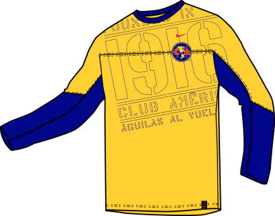 Nike America Long Sleeve Layered T Shirt Dijon Rapid Samba Rapid