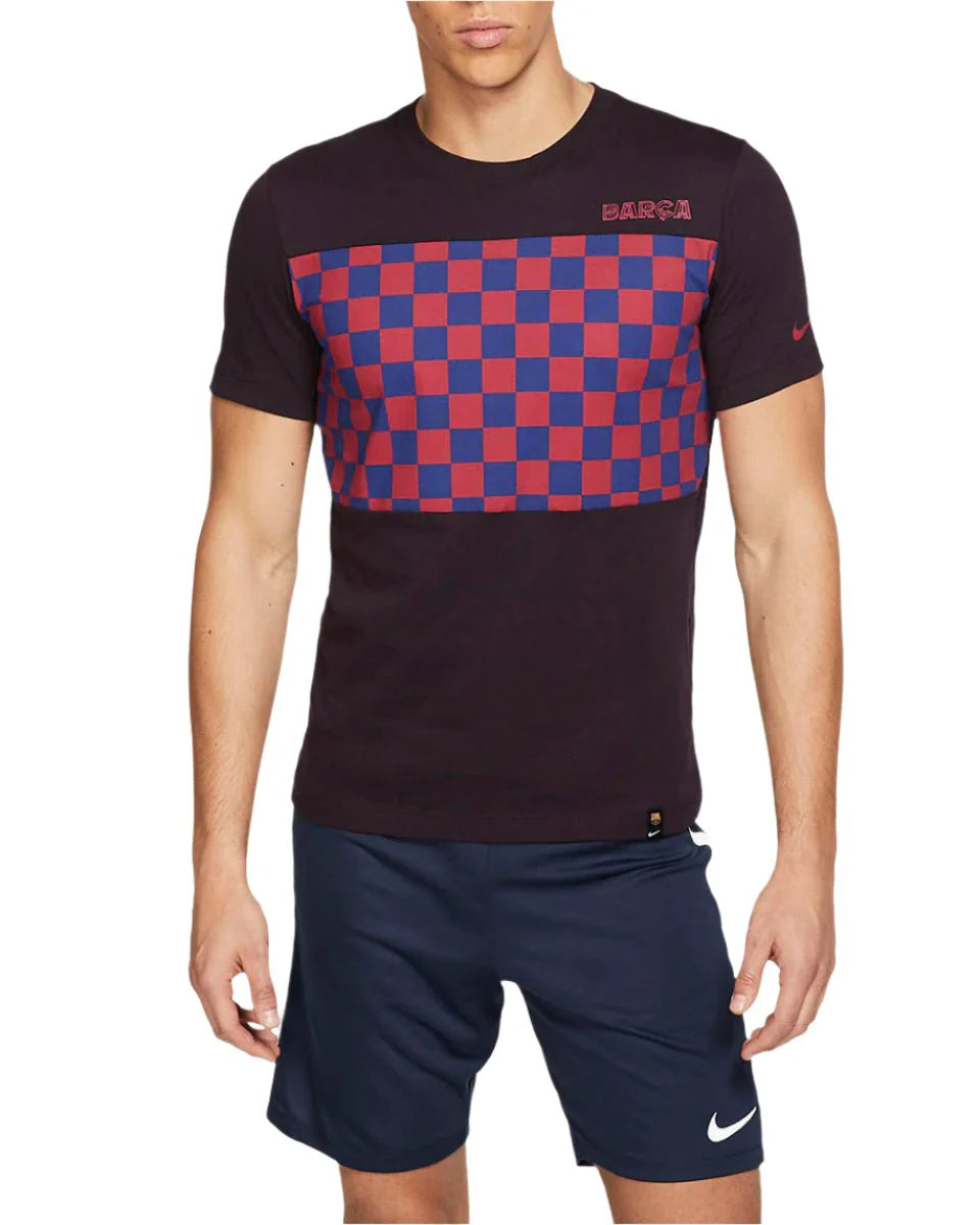 Nike Barcelona T Shirt Burgundy Ash