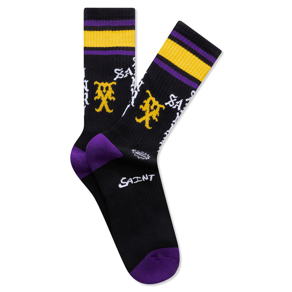 Saint Sinner Socks Black Purple