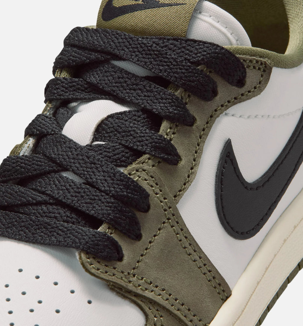 Air Jordan 1 Low OG Medium Olive And Summit White Preschool Lifestyle Shoe Medium Olive Black Summit White Sail