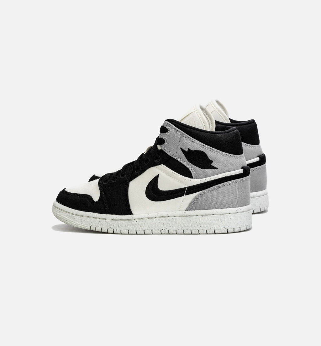 Air Jordan 1 Retro Mid SE Light Steel Grey Womens Lifestyle Shoe Black Grey