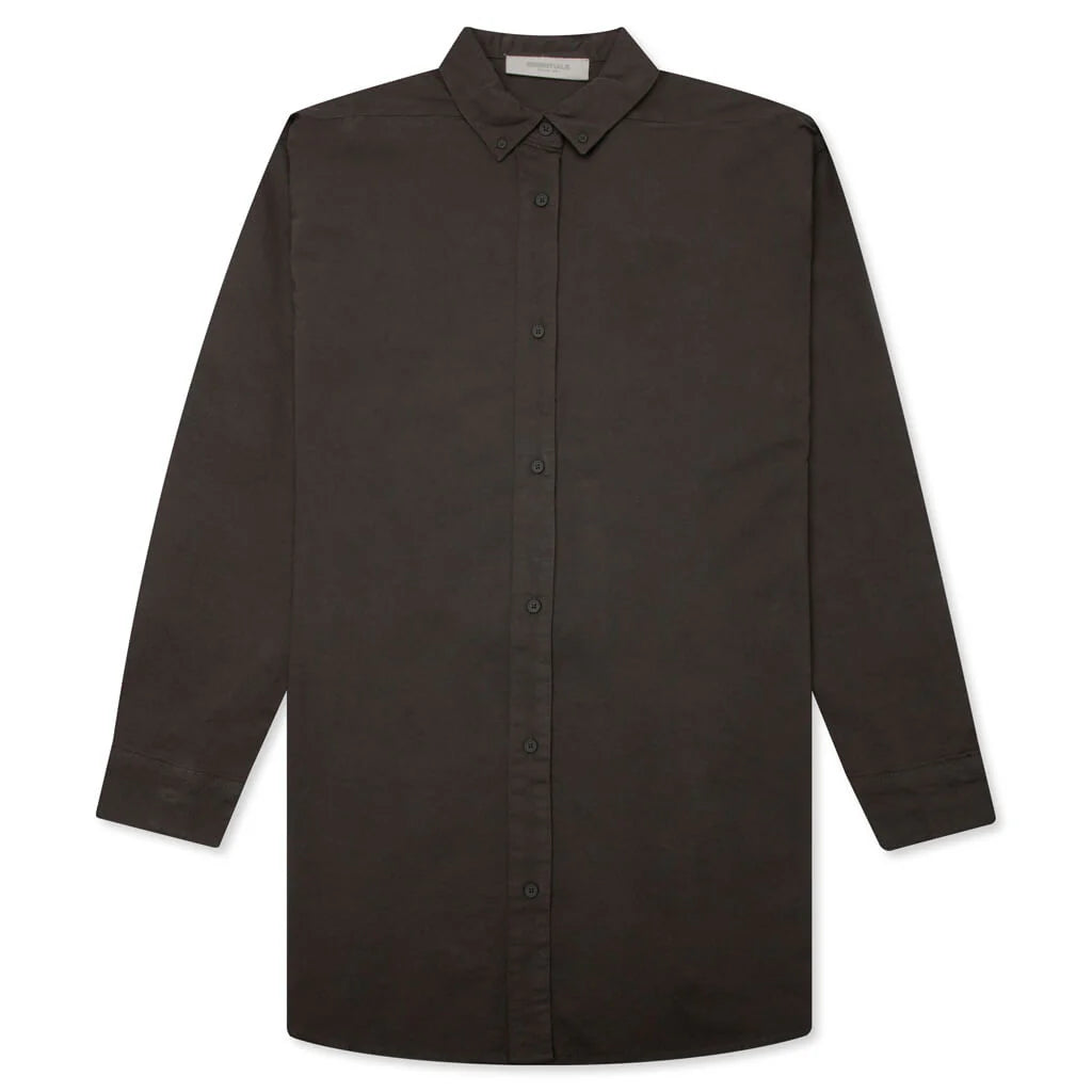 Womens L S Oxford Off Black