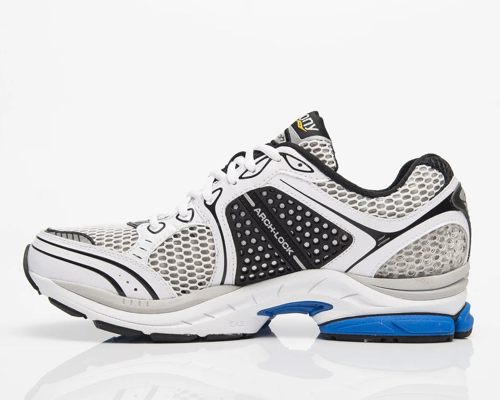 Sneakers Saucony ProGrid Mesh Blanc Noir Bleu Style Running Rétro