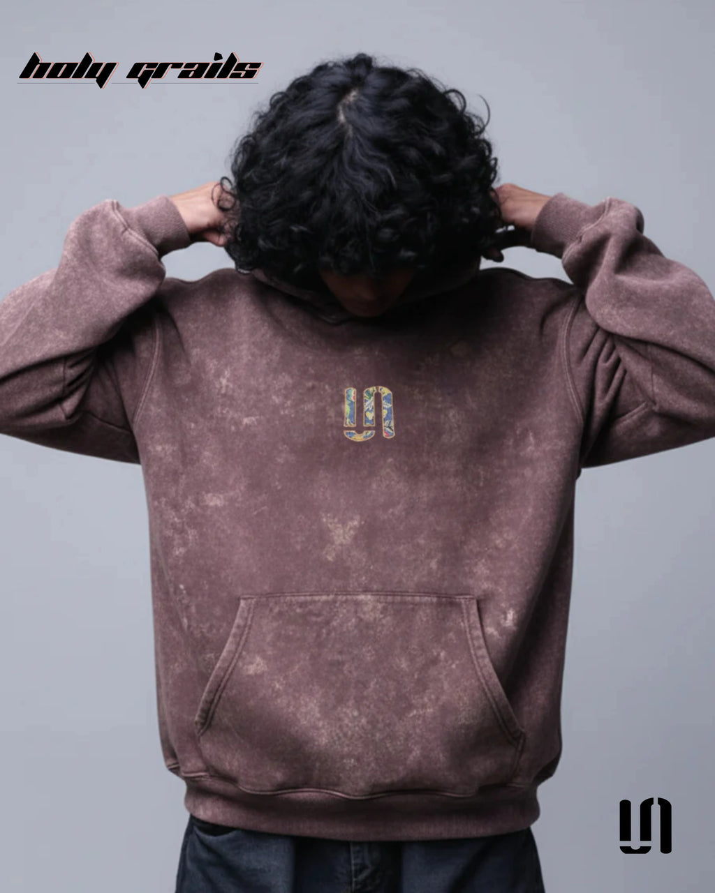 Brown Acid Wash Embro Hoodie HG x Sullitt