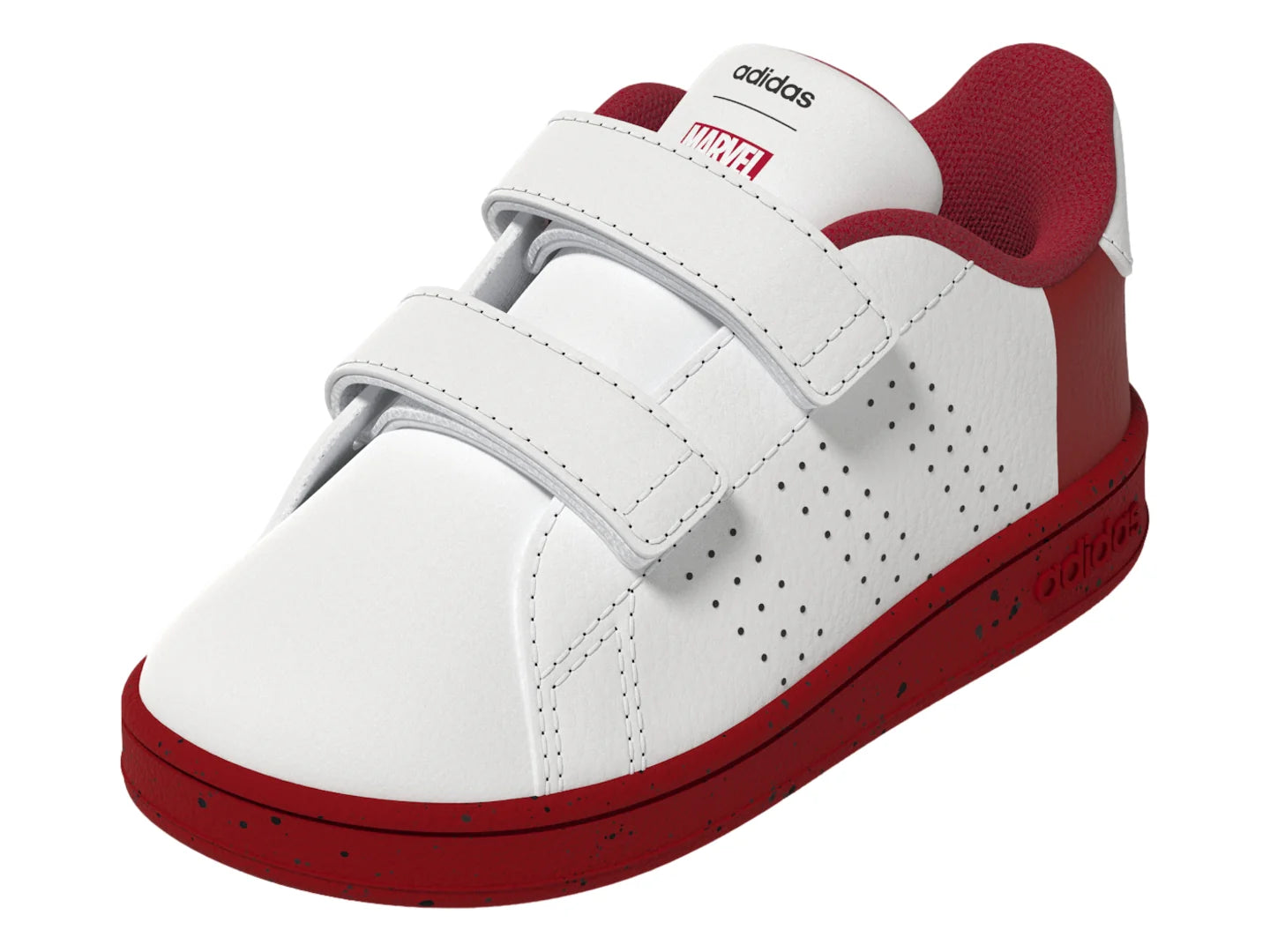 Tenis Adidas Advantage Spiderman Blanco y Rojo para Niño