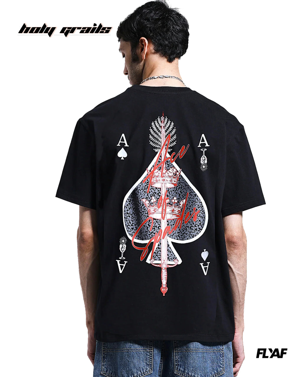 Ace of Spades Black Oversize Tee HG x FLYAF