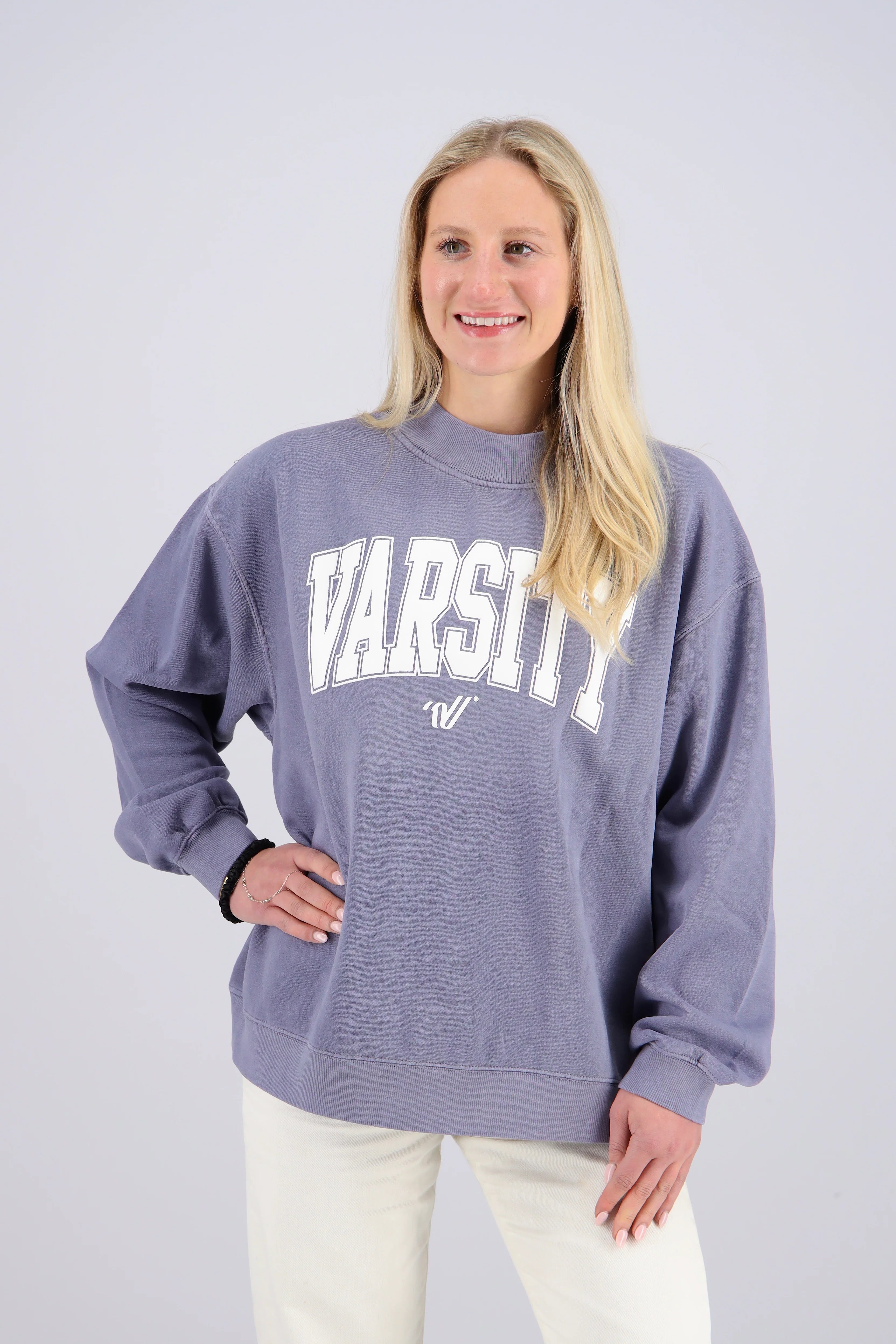 Varsity Mock Neck Sweatshirt