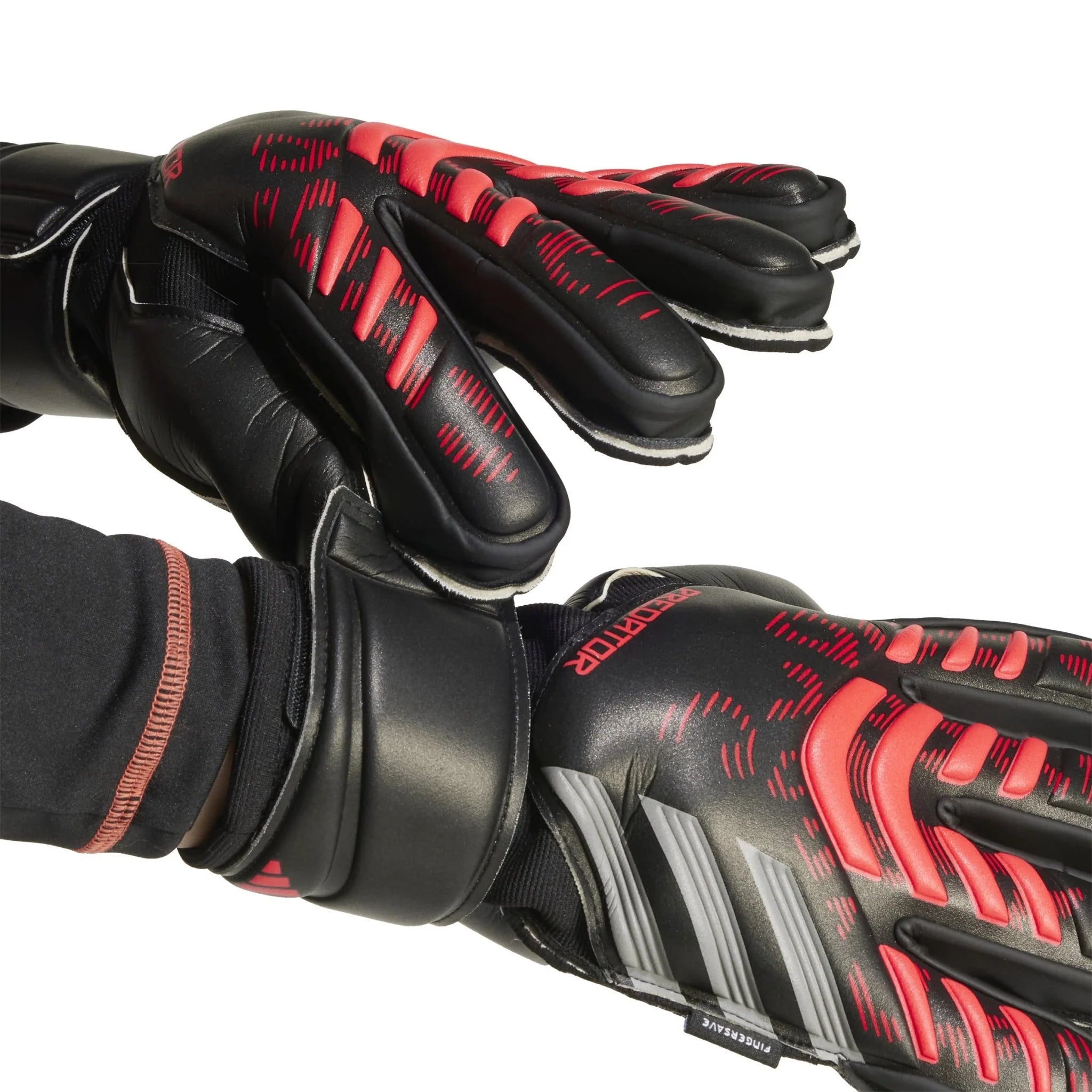 adidas Predator Match Fingersave Goalkeeper Gloves Black Red