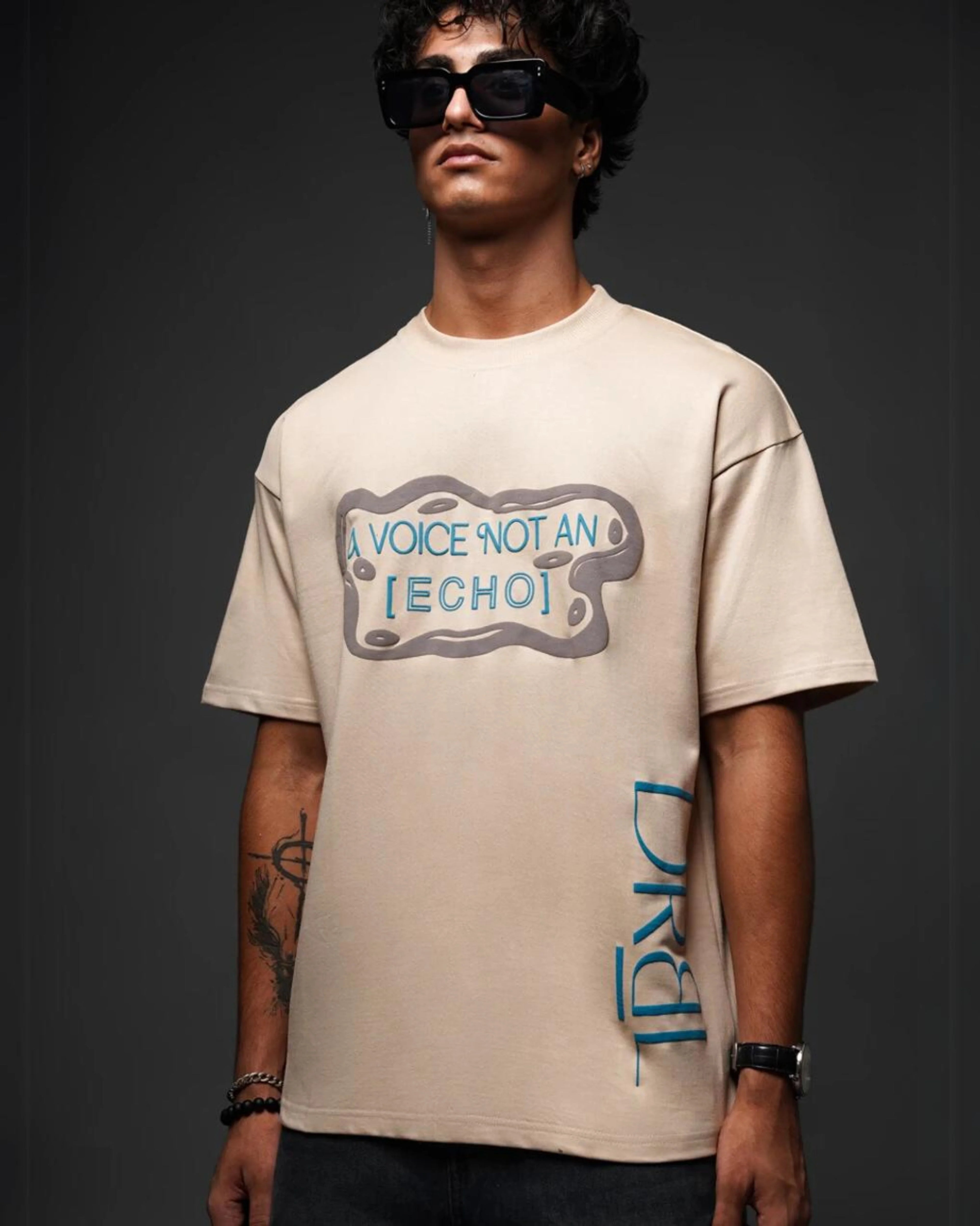 Elevated Echos Vanilla Beige Tee HG x DRBL