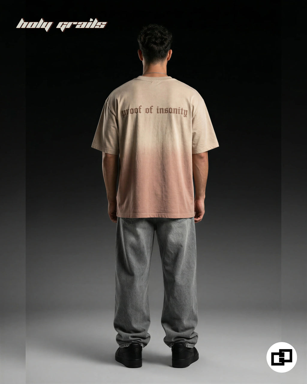 Proof of Insanity Ombre Wash Oversize Tee HG x Grey Hound