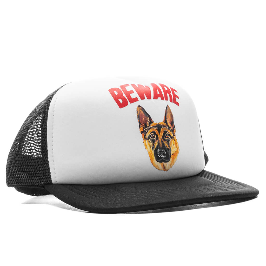 Beware Sign Trucker Hat Black