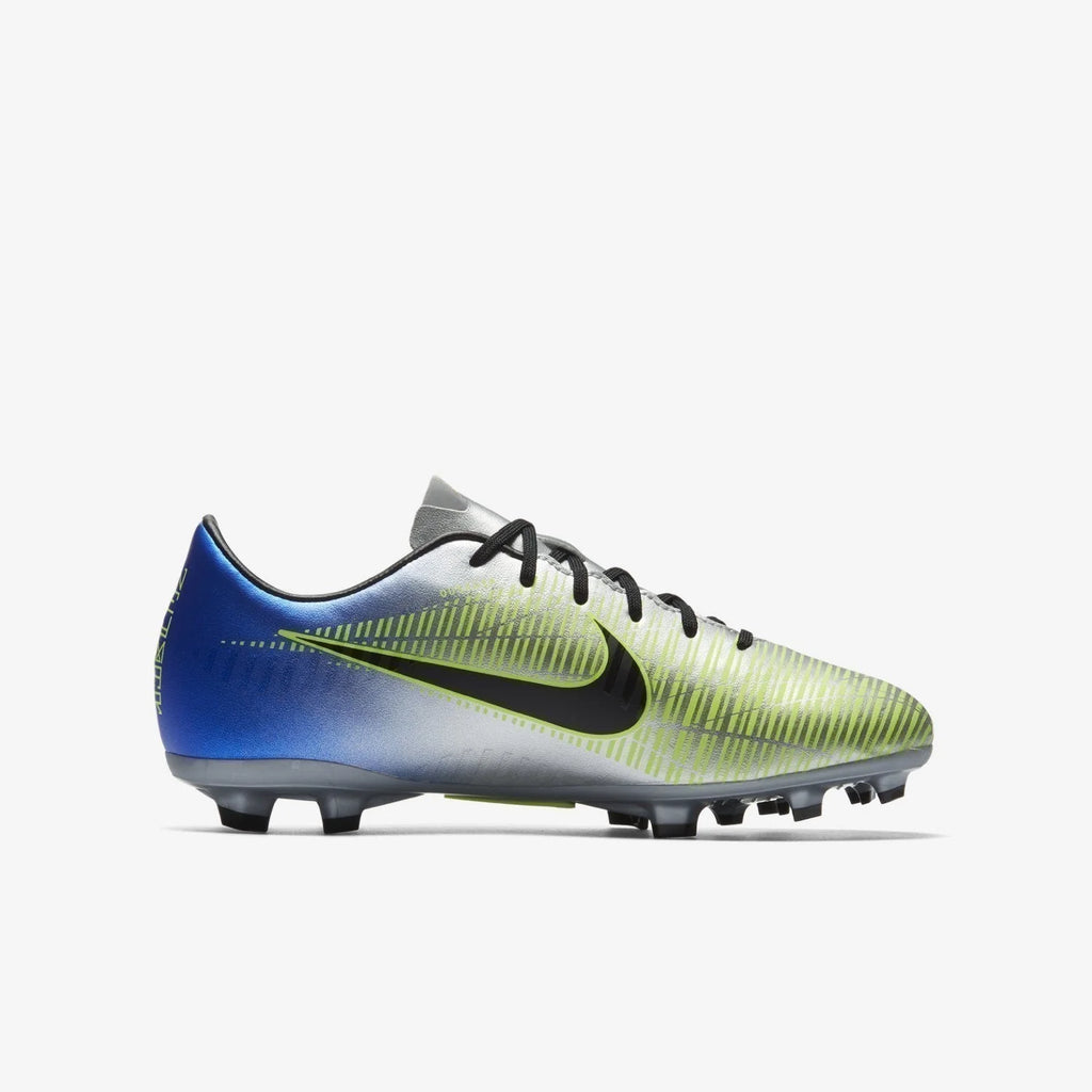 Nike JR Mercurial Victory VI FG Soccer Cleats Racer Blue Chrome Volt Black