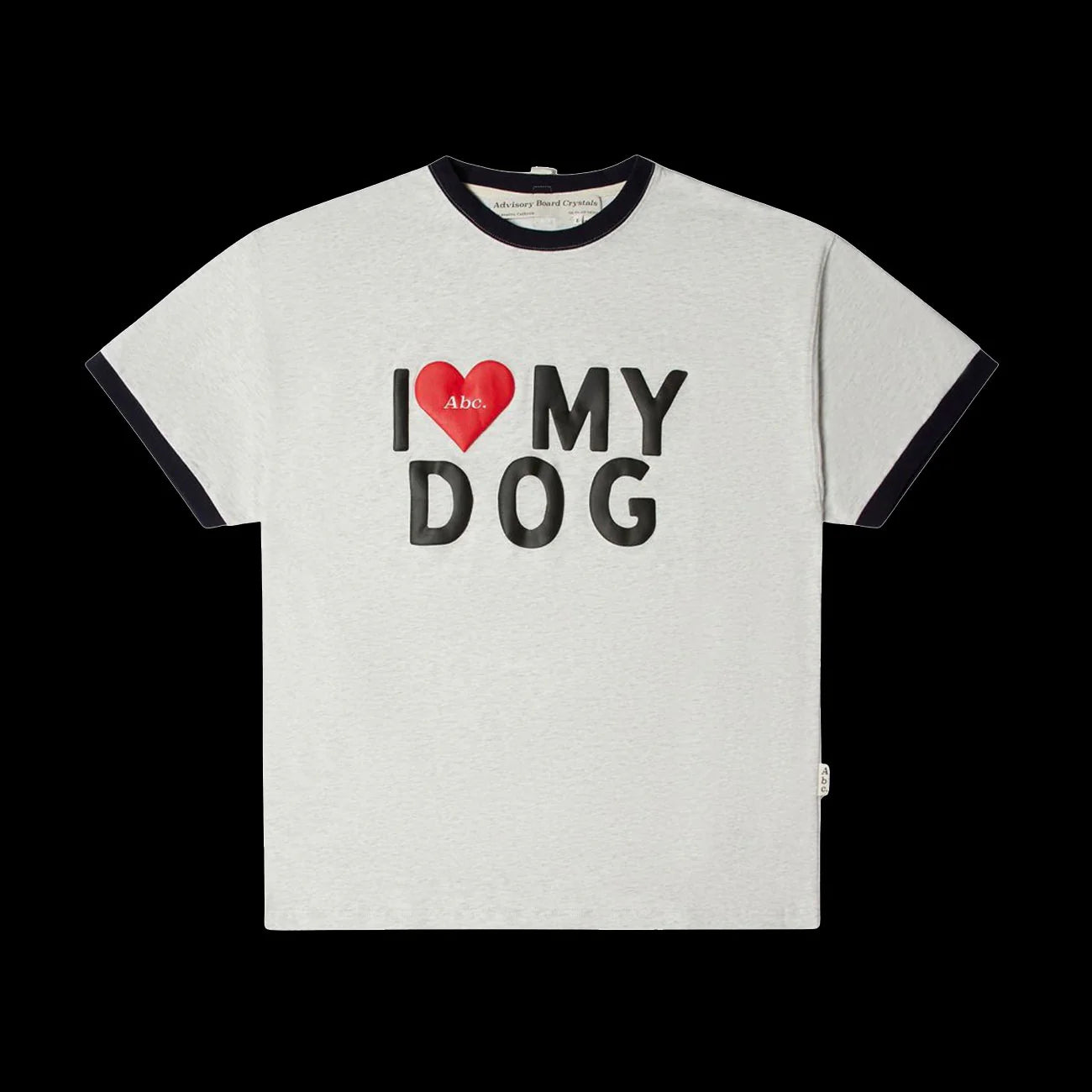 Advisory Board Crystals I Love My Dog Ring T Shirt Grey Black