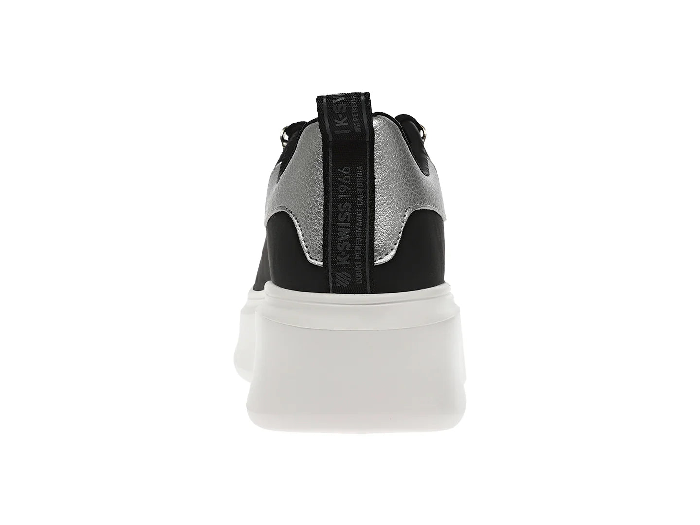 Tenis K SWISS Alessius Platform Negro y Plata para Mujer