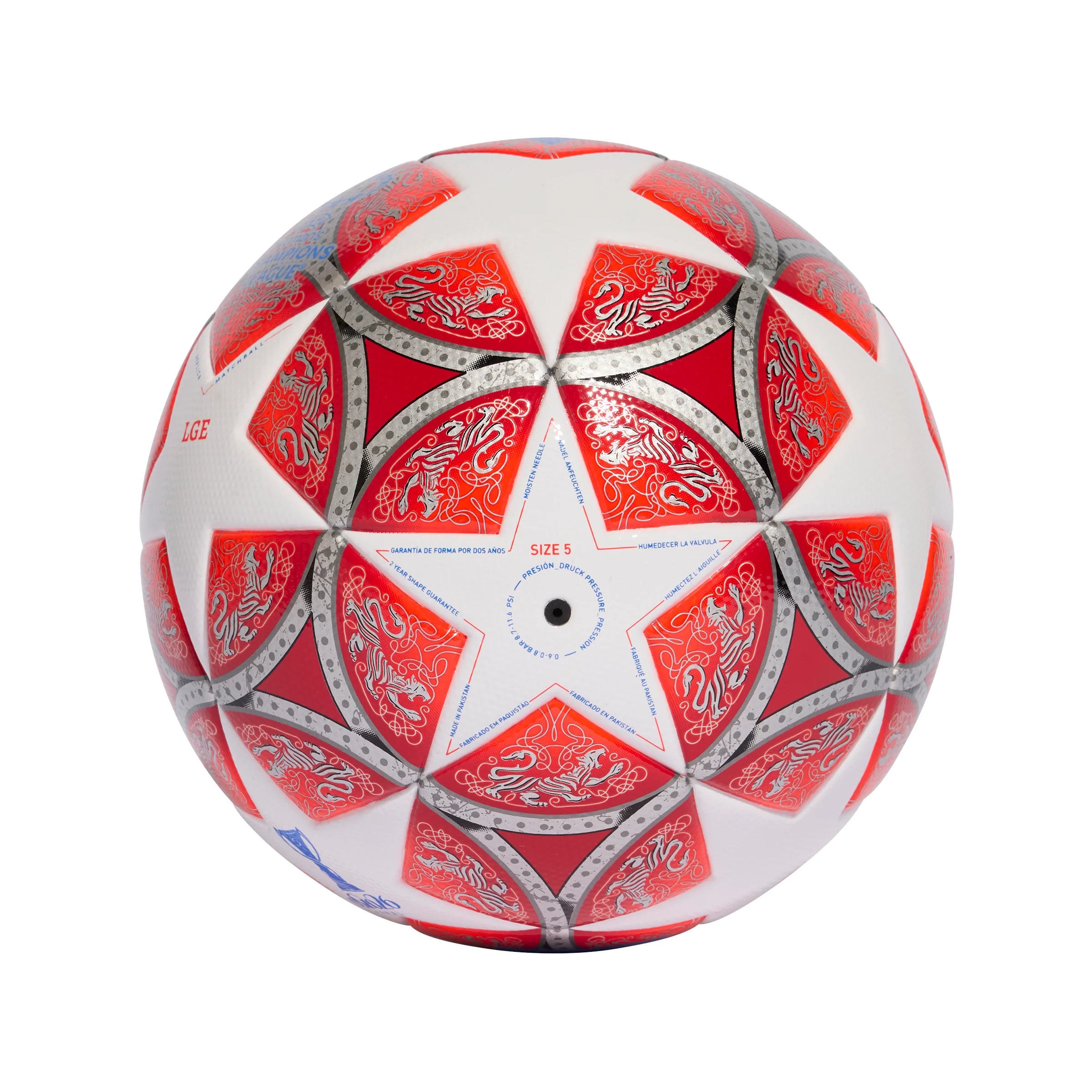adidas UEFA Womens Champions League Soccer Ball White Scarlet