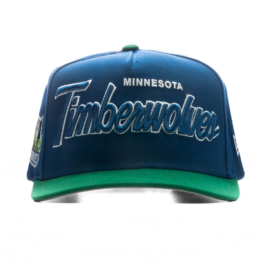 9FIFTY A Frame Curved Hardwood Classics Script Snapback Minnesota Timberwolves