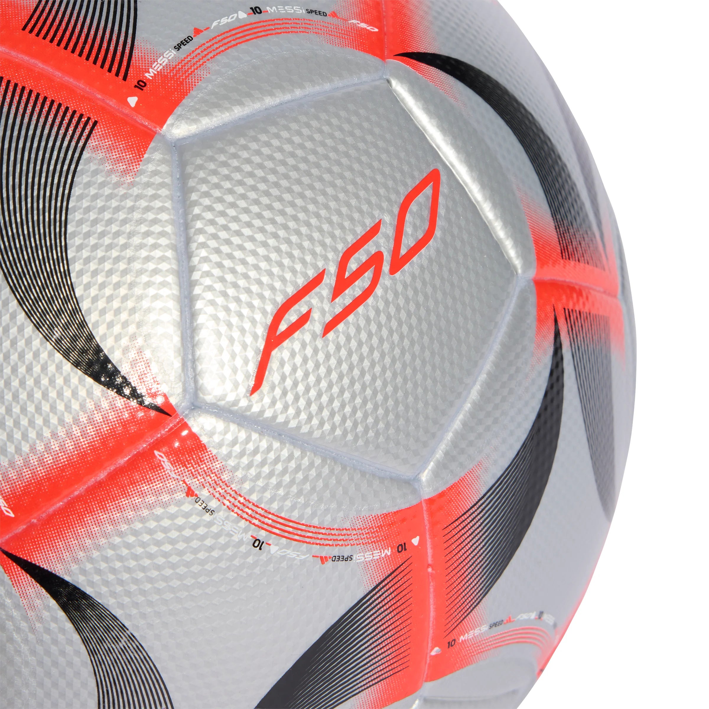 adidas Messi League Soccer Ball Silver Red Black
