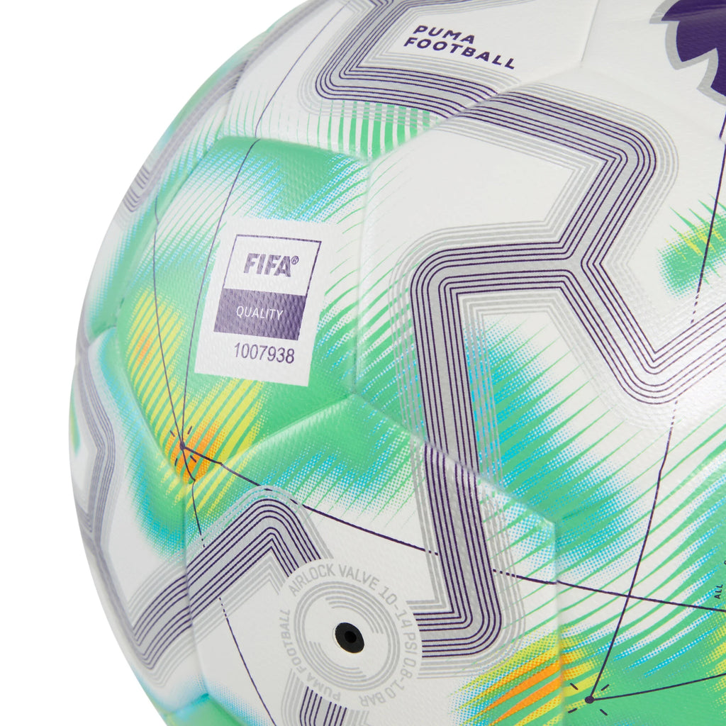 PUMA Orbita Match Premier League Thrill FIFA Quality Soccer Ball White Multicolor