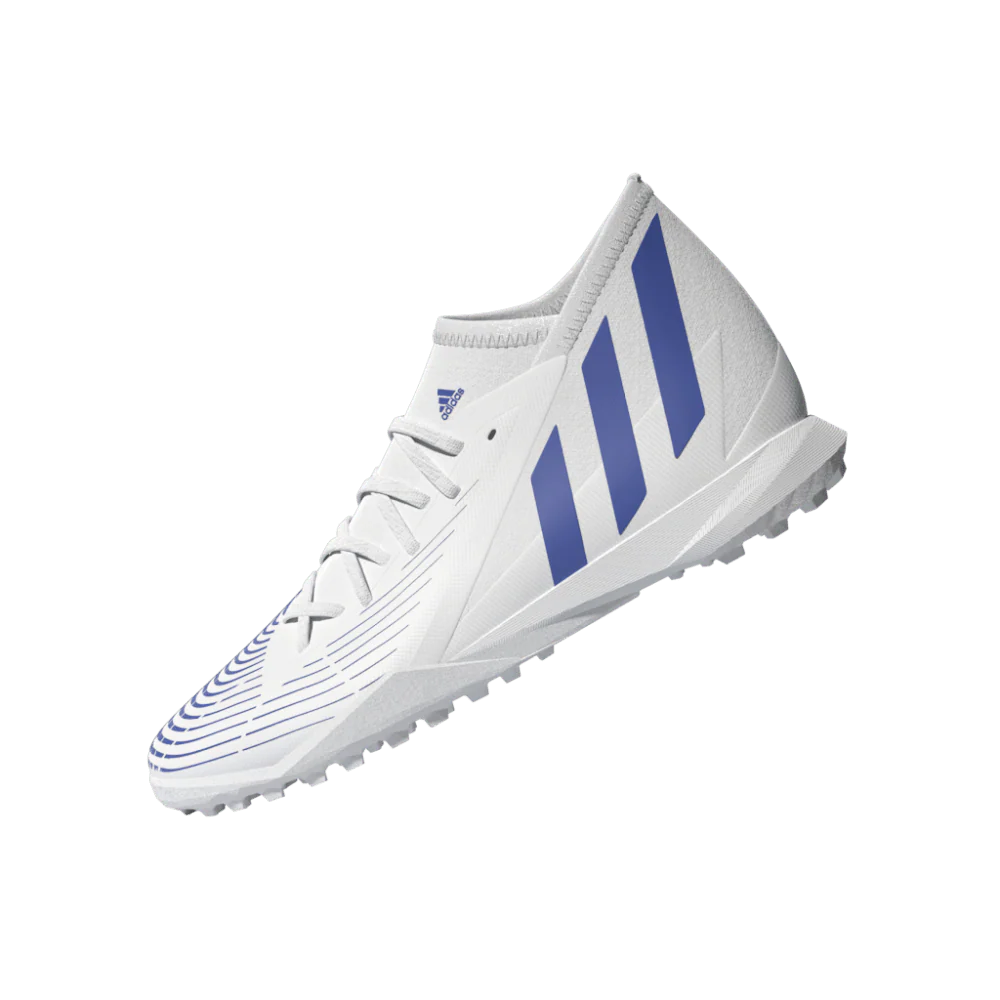 adidas Kids Predator Edge 3 TF J Turf Football Boots White Blue