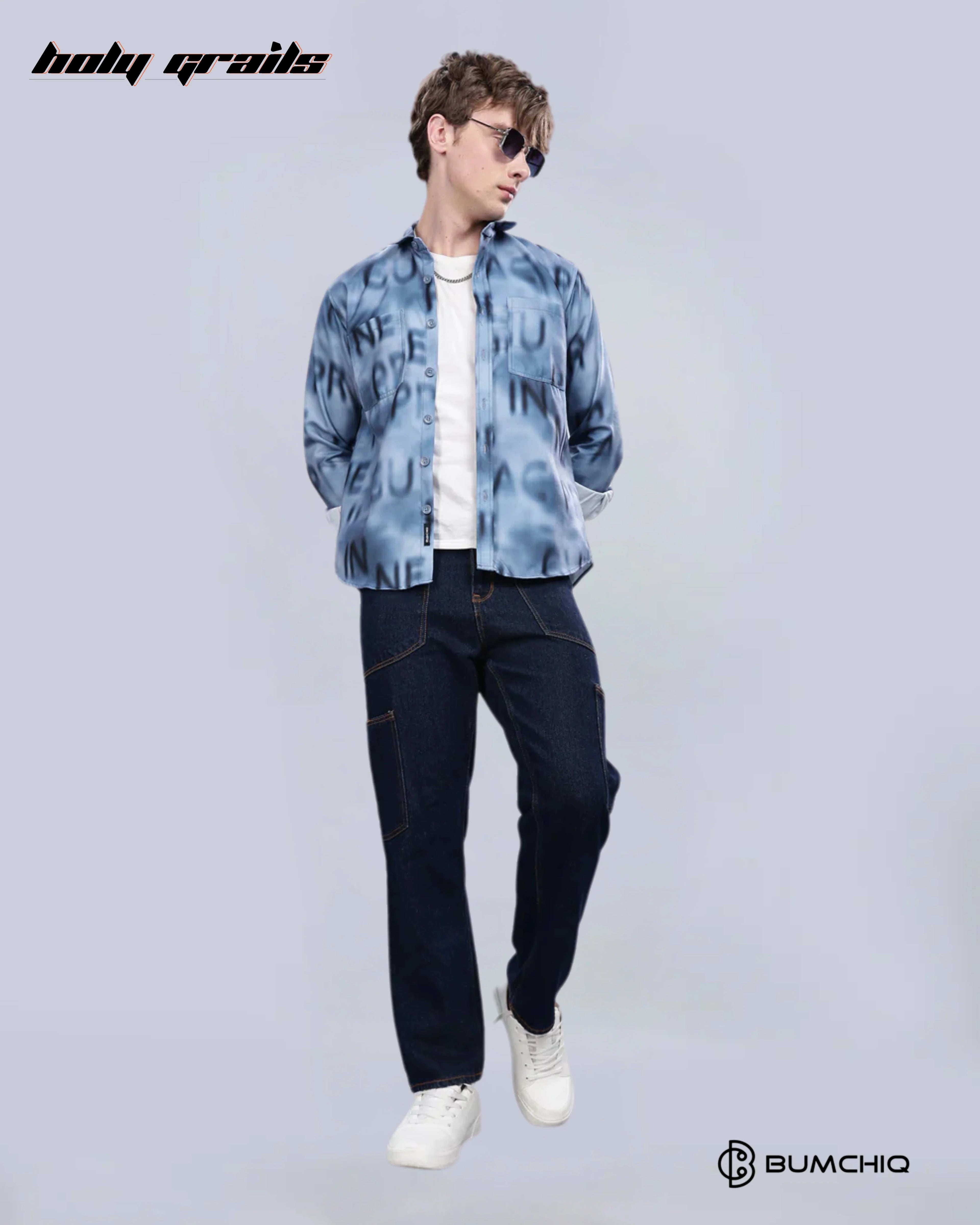 Blue Alphabetical Overshirt HG x Bumchiq