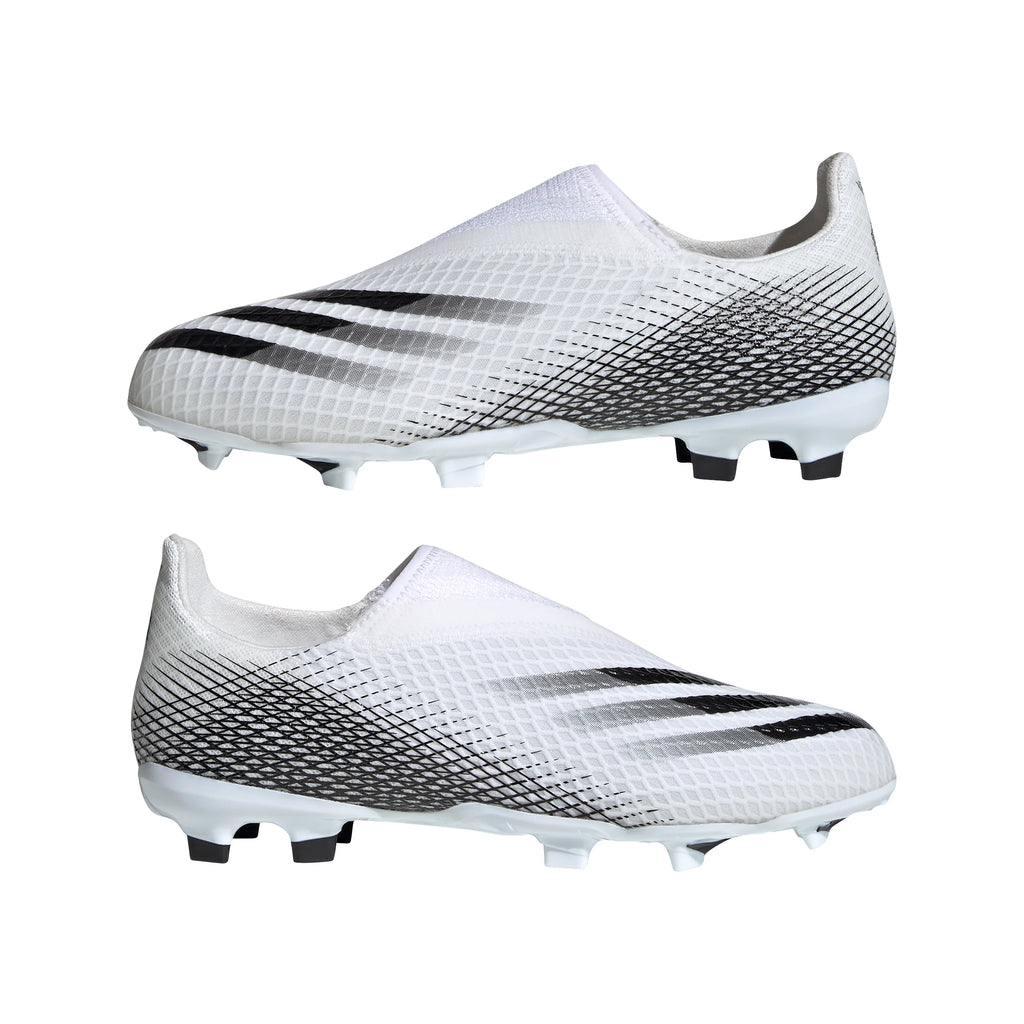 adidas X Ghosted3 Laceless Firm Ground Boots White Blac