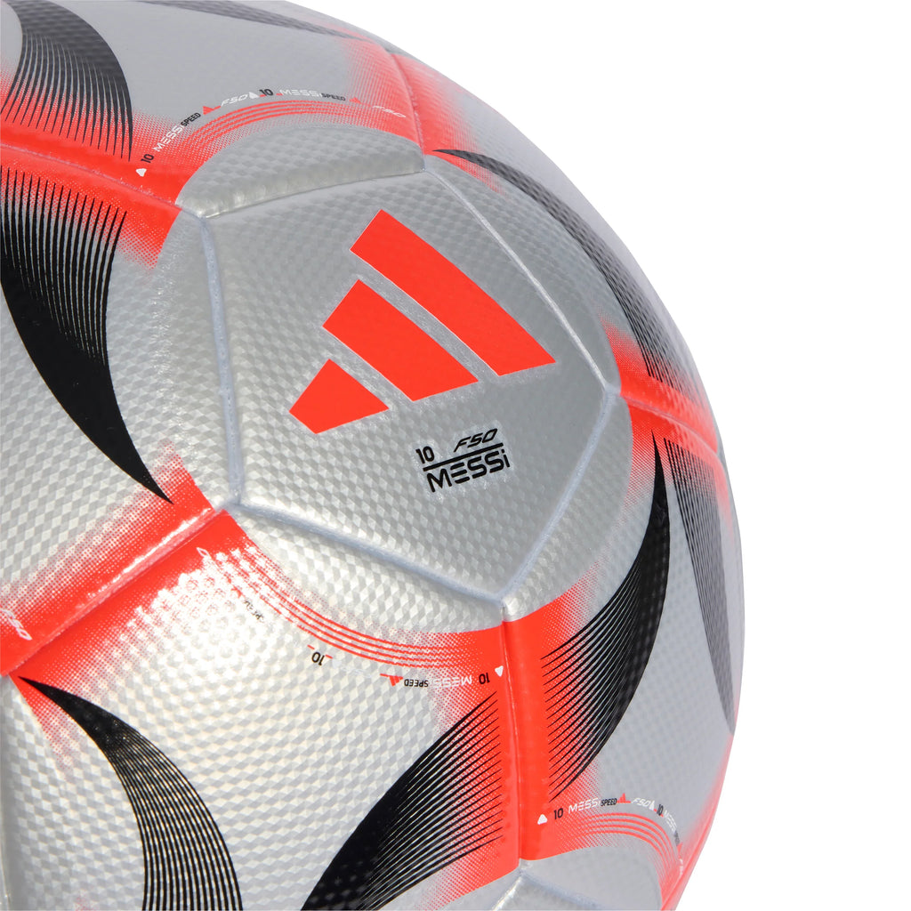 adidas Messi League Soccer Ball Silver Red Black