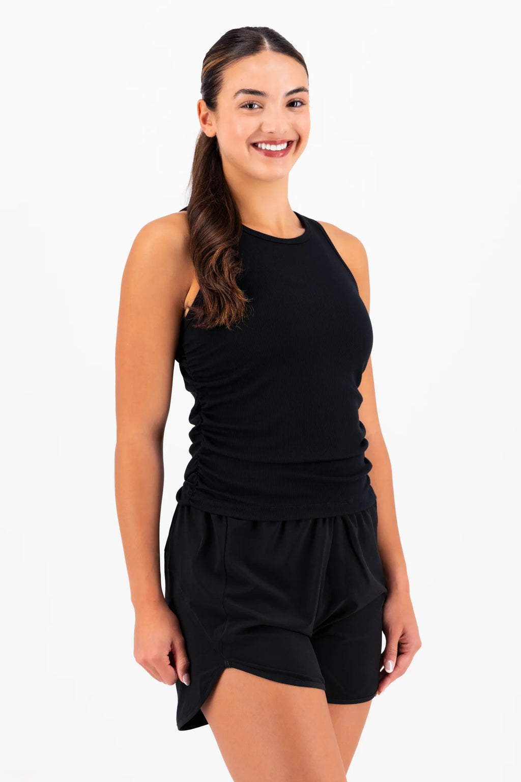 High Neck Ruched Tank