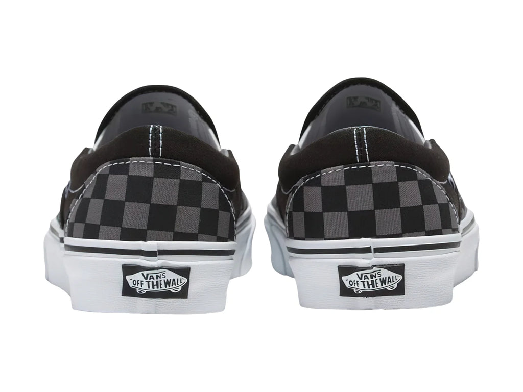 Tenis Vans Classic Slip On Negro con Cuadros Gris