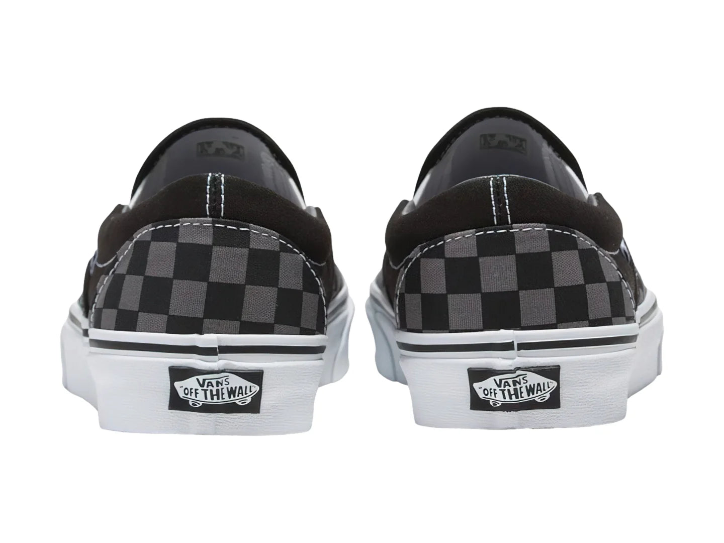 Tenis Vans Classic Slip On Negro con Cuadros Gris