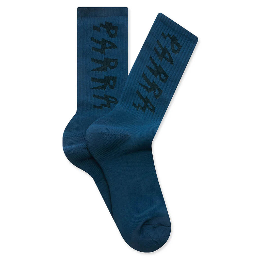 Spiked Logo Crew Socks Dark Mallard Green
