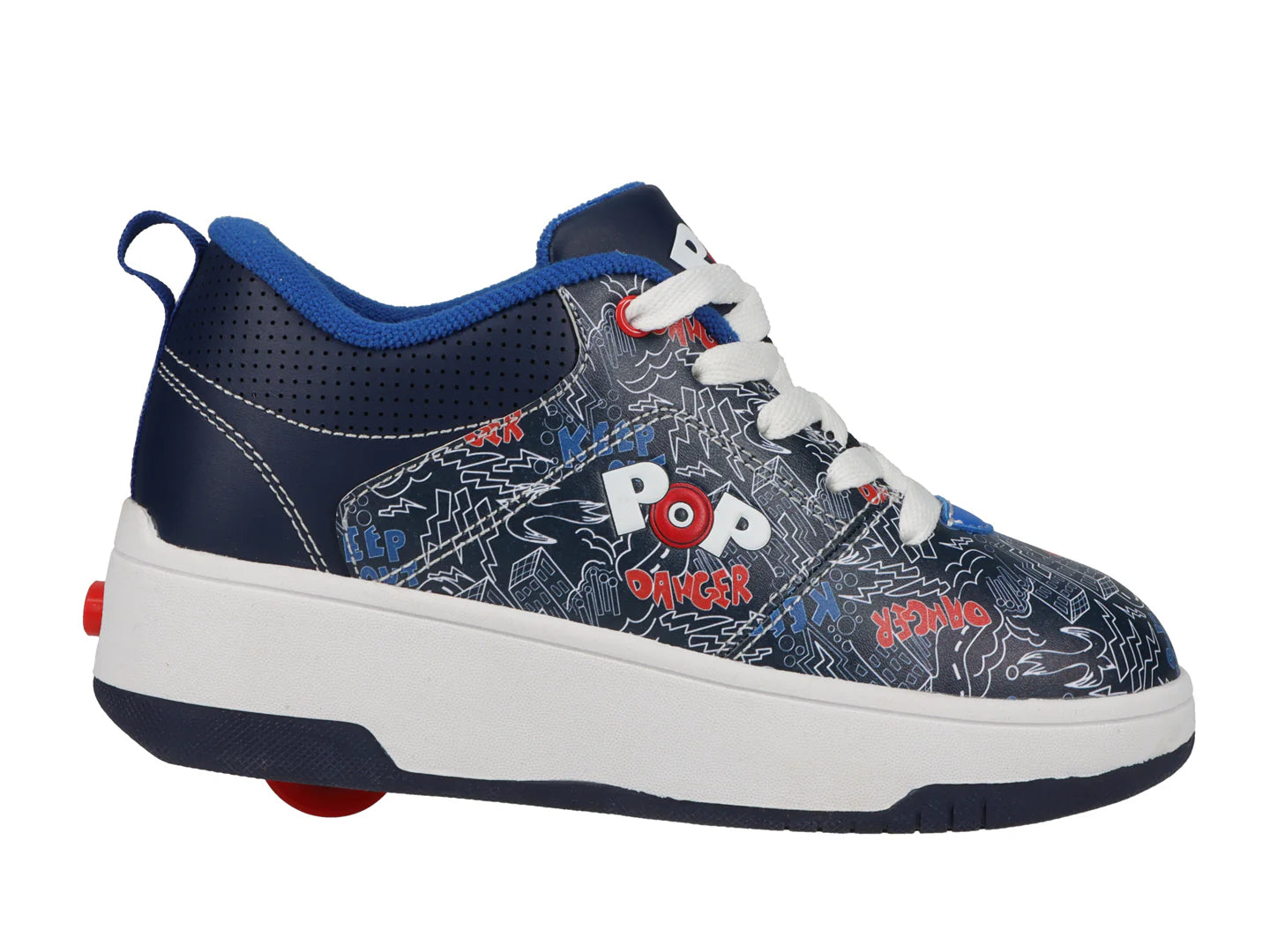 Tenis Patín Heelys Azul Marino Rojo y Blanco para Niño