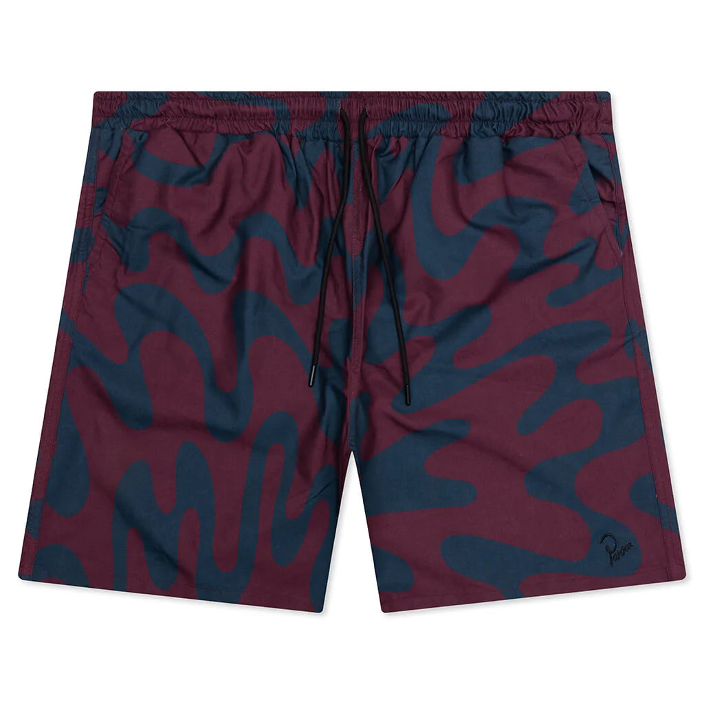 Splashed Swim Shorts Burgundy