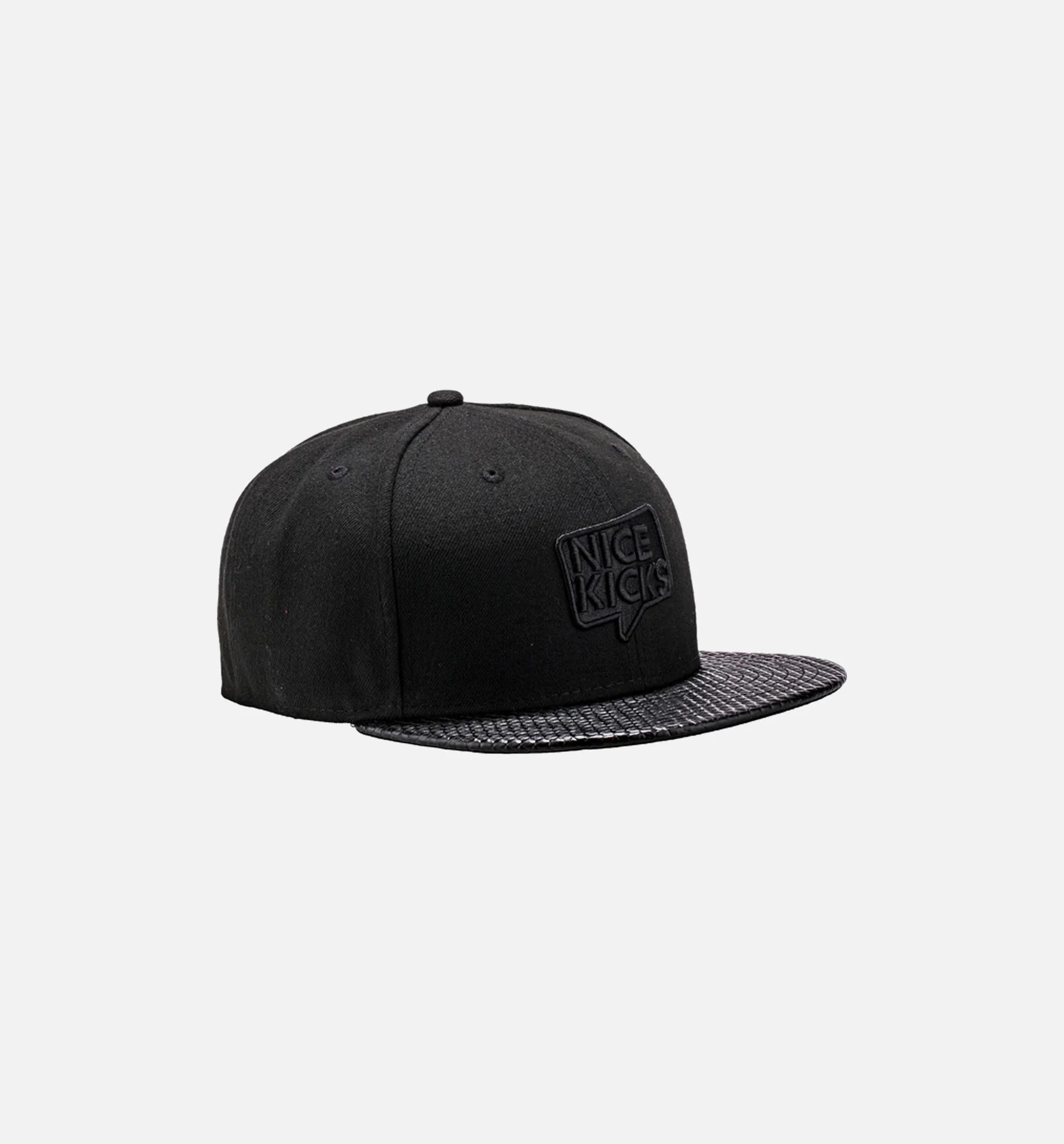 Nice Kicks X New Era Snapback Hat Black Geo Leather