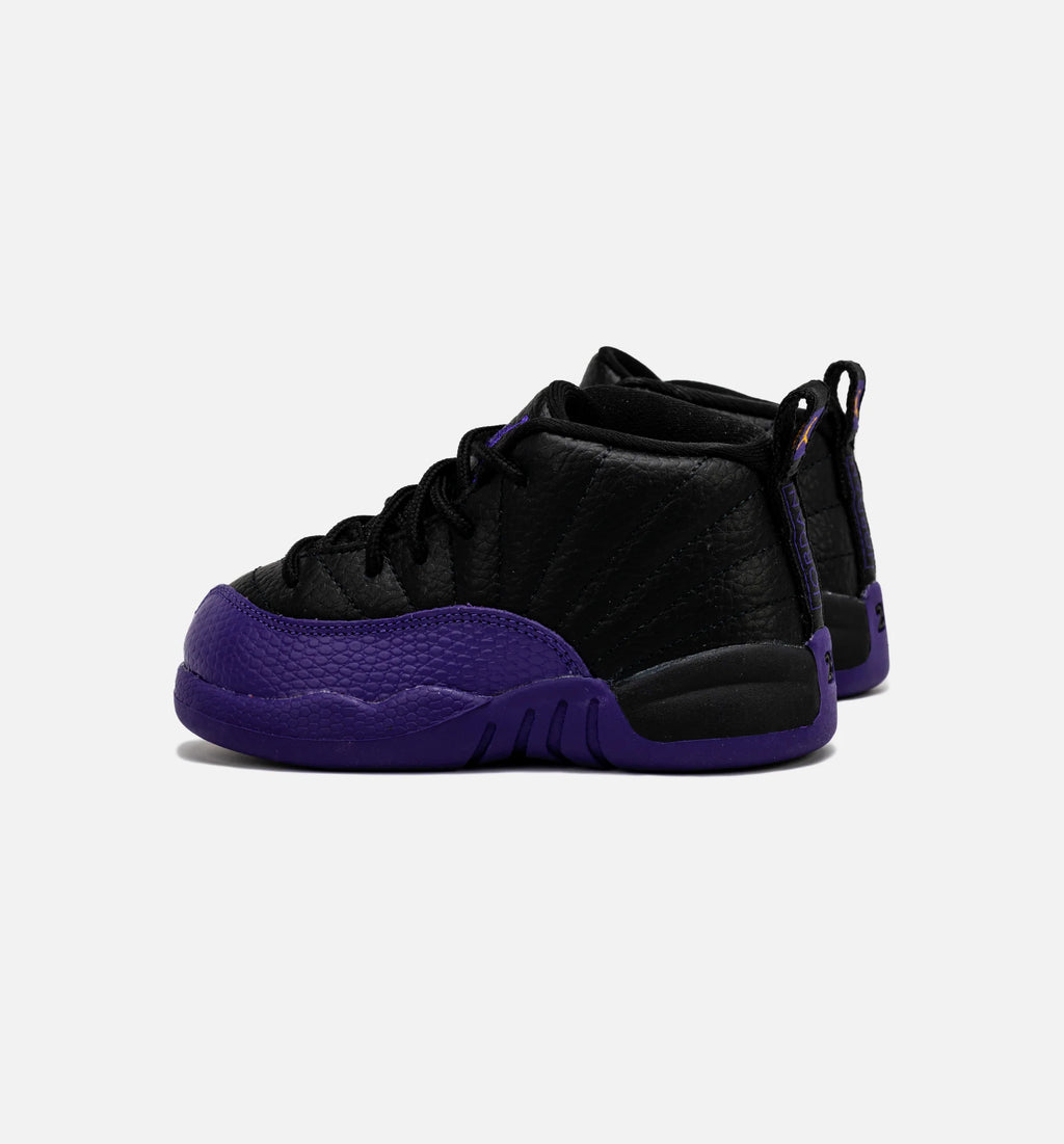 Air Jordan 12 Retro Field Purple Infant Toddler Lifestyle Shoe Black Purple