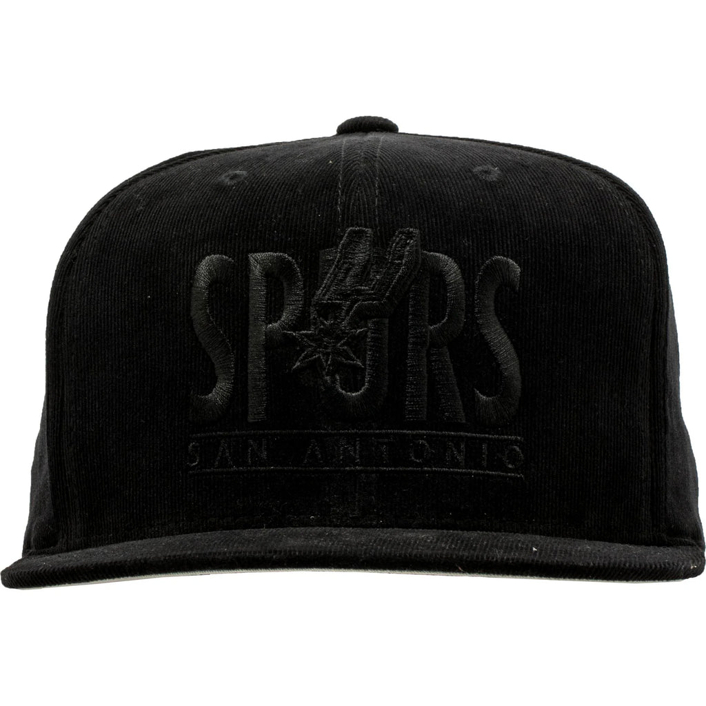 San Antonio Spurs NBA Bottom Line Logo Snapback Hat Mens Black