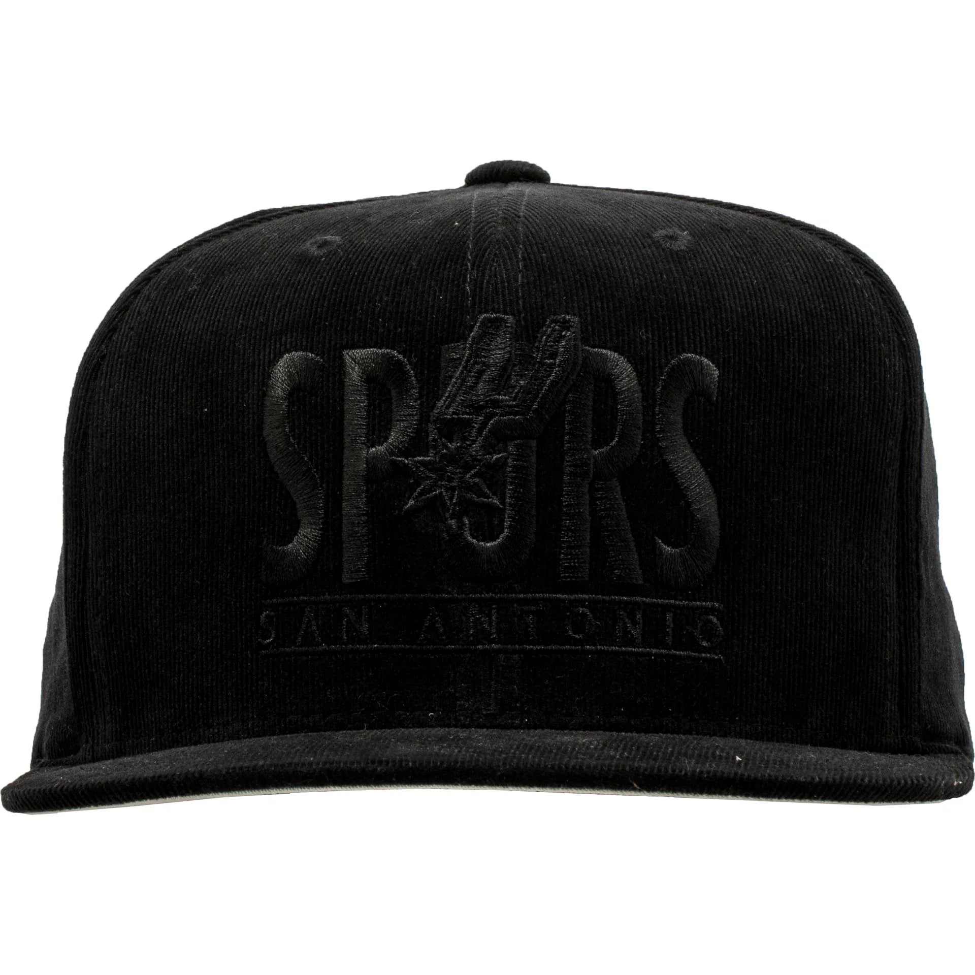 San Antonio Spurs NBA Bottom Line Logo Snapback Hat Mens Black