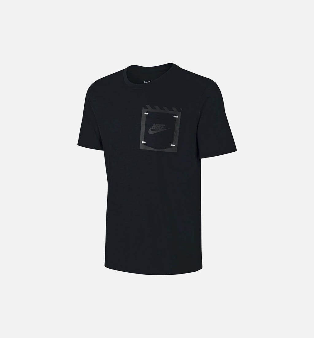 Tech Bonded Box Pocket Tee Mens Black Anthracite