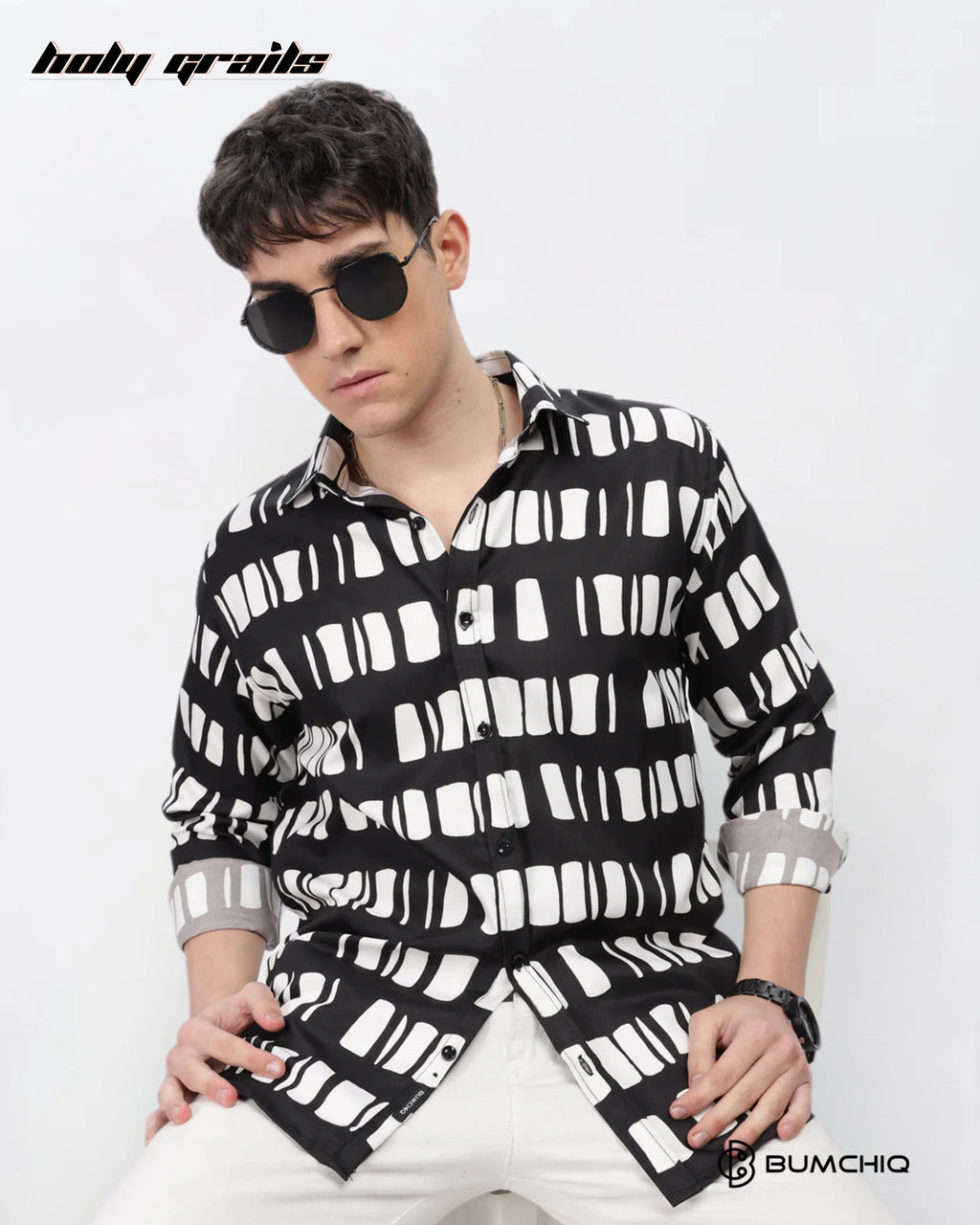 White Box Abstract Black Shirt HG x Bumchiq