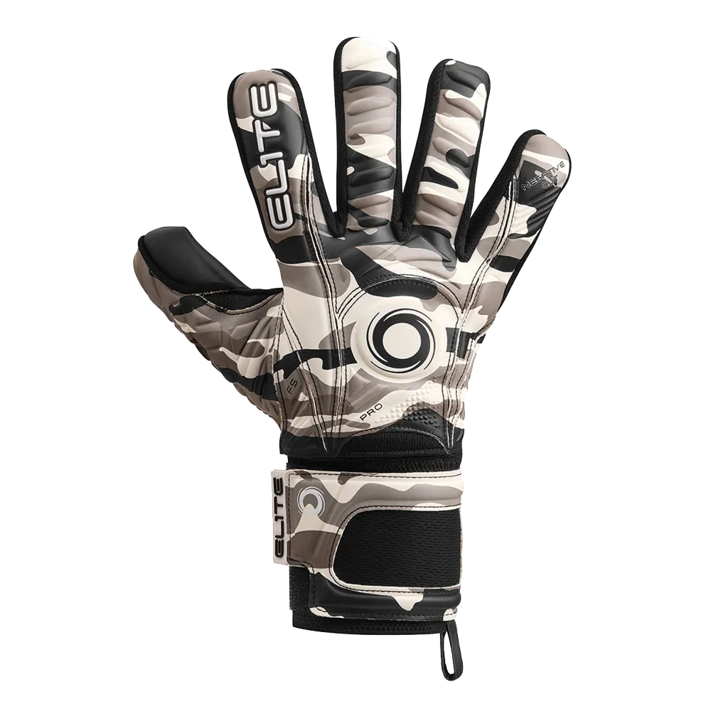 Elite Sport Combat N Goalkeeper Soccer Gloves Black White Grey